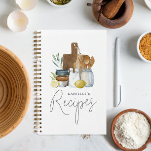 Carnet Aquarelle Fournitures de cuisine personnalisée
