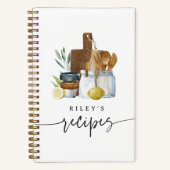 Carnet Aquarelle Fournitures de cuisine Recette personnal (Recto)