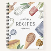 Carnet Aquarelle Fournitures de cuisine Recette personnal (Devant)