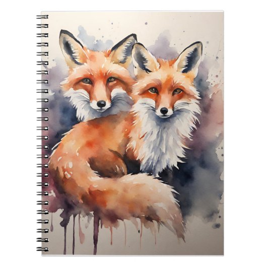 Carnet Aquarelle Fox Duo (Devant)