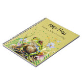 Carnet Aquarelle Frog Funny Personnalisé Texte & Nom (Côté gauche)