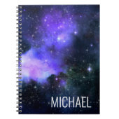 Carnet Aquarelle Galaxie Nom personnalisé Espace (Devant)