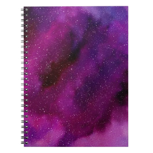 Carnet Aquarelle Galaxies rose violet (Devant)