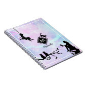 Carnet Aquarelle Galaxy Chat et filles Monogramme (Côté Droit)