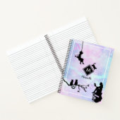 Carnet Aquarelle Galaxy Chat et filles Monogramme Noteboo (Intérieur)