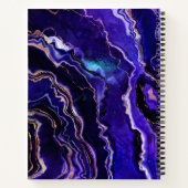 Carnet Aquarelle Géode Bleu profond Purple Rose Gold Agat (Dos)