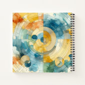 Carnet Aquarelle géométrique bleu et jaune Abstrait (Dos)
