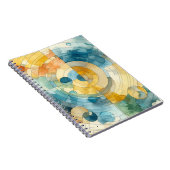 Carnet Aquarelle géométrique bleu et jaune Abstrait (Côté Droit)