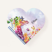 Carnet Aquarelle Giraffe et papillons (Devant)