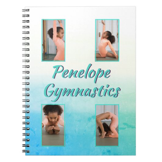 Carnet Aquarelle Gradient Nom personnalisé, Sport & Photo (Devant)