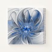 Carnet Aquarelle gris bleu Abstrait Fractal Art Flower (Dos)