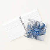 Carnet Aquarelle gris bleu Abstrait Fractal Art Flower (Intérieur)