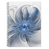Aquarelle gris bleu Abstrait Fractal Art Flower