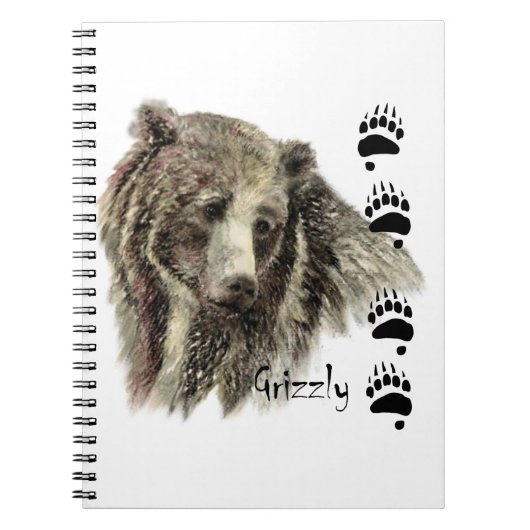 Carnet Aquarelle Grizzli Ours Faune Nature Art (Devant)