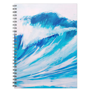 Carnet aquarelle hautes vagues océaniques couleur blumar