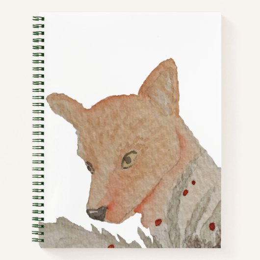 Carnet Aquarelle Hiver Renard forestier (Devant)