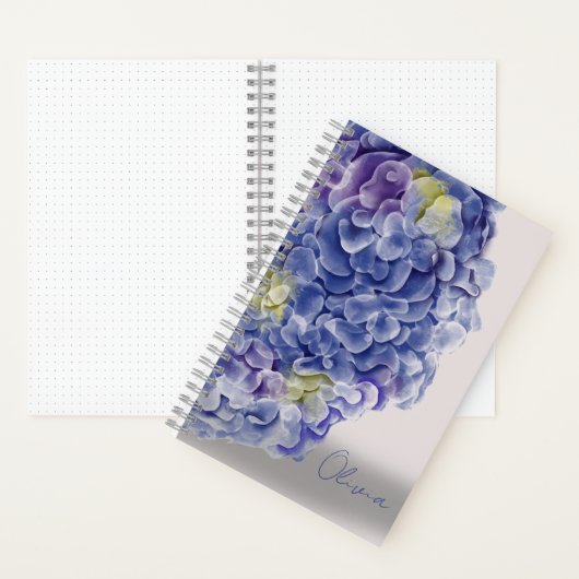 Carnet Aquarelle hydrangée grille de points BuJo (À l'intérieur)