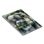 Carnet Aquarelle Illustration de maman et bébé éléphant (Côté Droit)