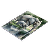 Carnet Aquarelle Illustration de maman et bébé éléphant (Côté gauche)