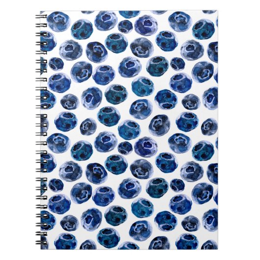 Carnet Aquarelle illustrée bleu ensemble motif (Devant)