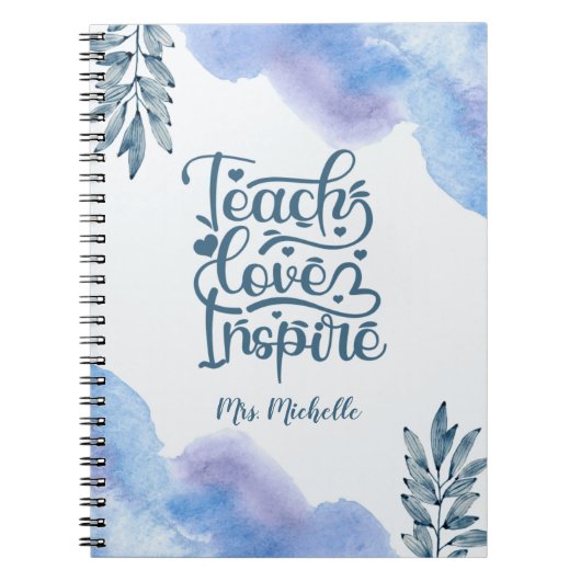Carnet Aquarelle Inspiration Devis Professeur Planificate (Devant)