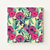 Carnet Aquarelle inspirée rose + vert Botanique Floral (Dos)