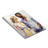 Carnet Aquarelle Interracial Couple Art Summer Portrait (Côté Droit)