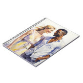 Carnet Aquarelle Interracial Couple Art Summer Portrait (Côté gauche)