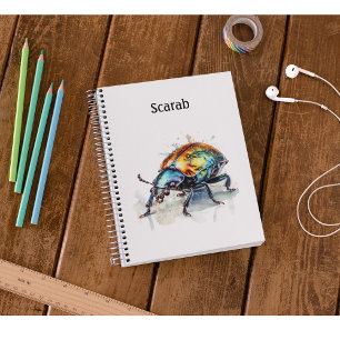 Carnet Aquarelle Iridescente Beetle, personnalisé