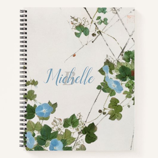 Carnet Aquarelle japonaise Fleur Bleue Botanique (Devant)
