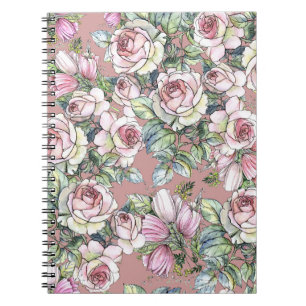 Carnet Aquarelle Jardin : Rose Tulip Elégance.