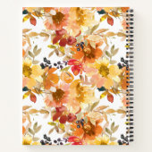 Carnet Aquarelle jaune élégant Floral Custom Recette  (Dos)