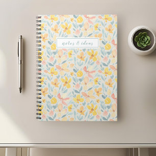 Carnet Aquarelle Jaune Floral