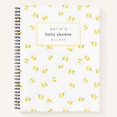 Carnet Aquarelle jaune Honeycomb Maman to Bee Baby shower (Devant)