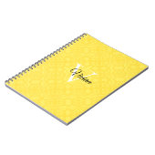 Carnet Aquarelle jaune lumineux Nom du monogramme  (Côté gauche)