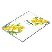 Carnet Aquarelle Jaune Lys Floral Illustration (Côté gauche)