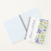 Carnet Aquarelle jaune violet vert Fleurs de printemps (Intérieur)