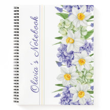 Aquarelle jaune violet vert Fleurs de printemps