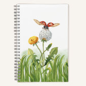 Carnet Aquarelle Ladybug et Dandelions (Recto)