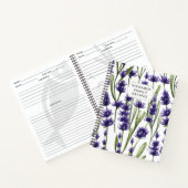 Carnet Aquarelle Lavender Floral Cookbook Family Recette (Intérieur)