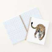 Carnet aquarelle léopard jungle chat animal peint vert (Intérieur)