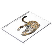 Carnet aquarelle léopard jungle chat peint vert animal (Côté gauche)