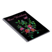Carnet Aquarelle magenta rose vintage roses (Côté Droit)