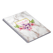 Carnet Aquarelle Magnolia Flores sur Marbre blanc (Côté Droit)