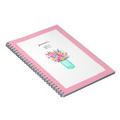 Carnet Aquarelle Mason Fleurs de pot du bureau de rose (Côté Droit)