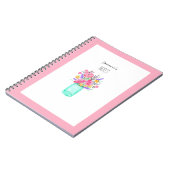 Carnet Aquarelle Mason Fleurs de pot du bureau de rose (Côté gauche)