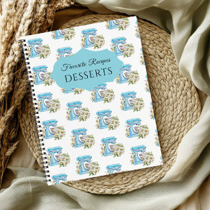 Carnet Aquarelle Mélangeur Motif Recettes favorites