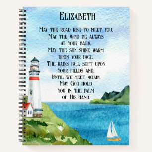 Carnet Aquarelle Mer Irlandais Bienheureux Poème Se Débar