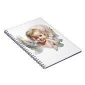Carnet Aquarelle mignon bébé ange autocollant (Côté Droit)