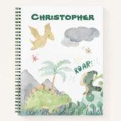 Carnet Aquarelle mignonne Dinosaure blanc (Devant)